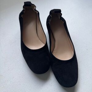 Everlane Shoes Made in Italy Women's Size 5.5 The Day Heel 2" Black Travel Suede